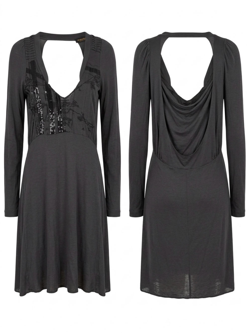 Diesel Black Gold Archive Sequin Embroidered Open Back Dress